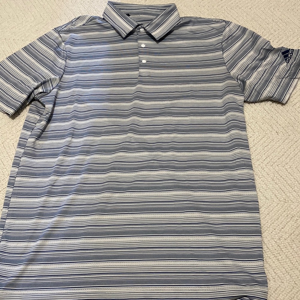 Adidas Striped Mens Golf polo